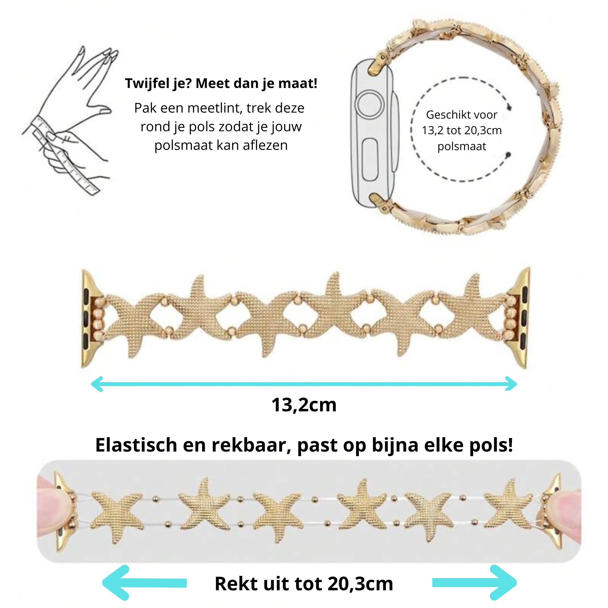 Apple Watch starfish band - goud