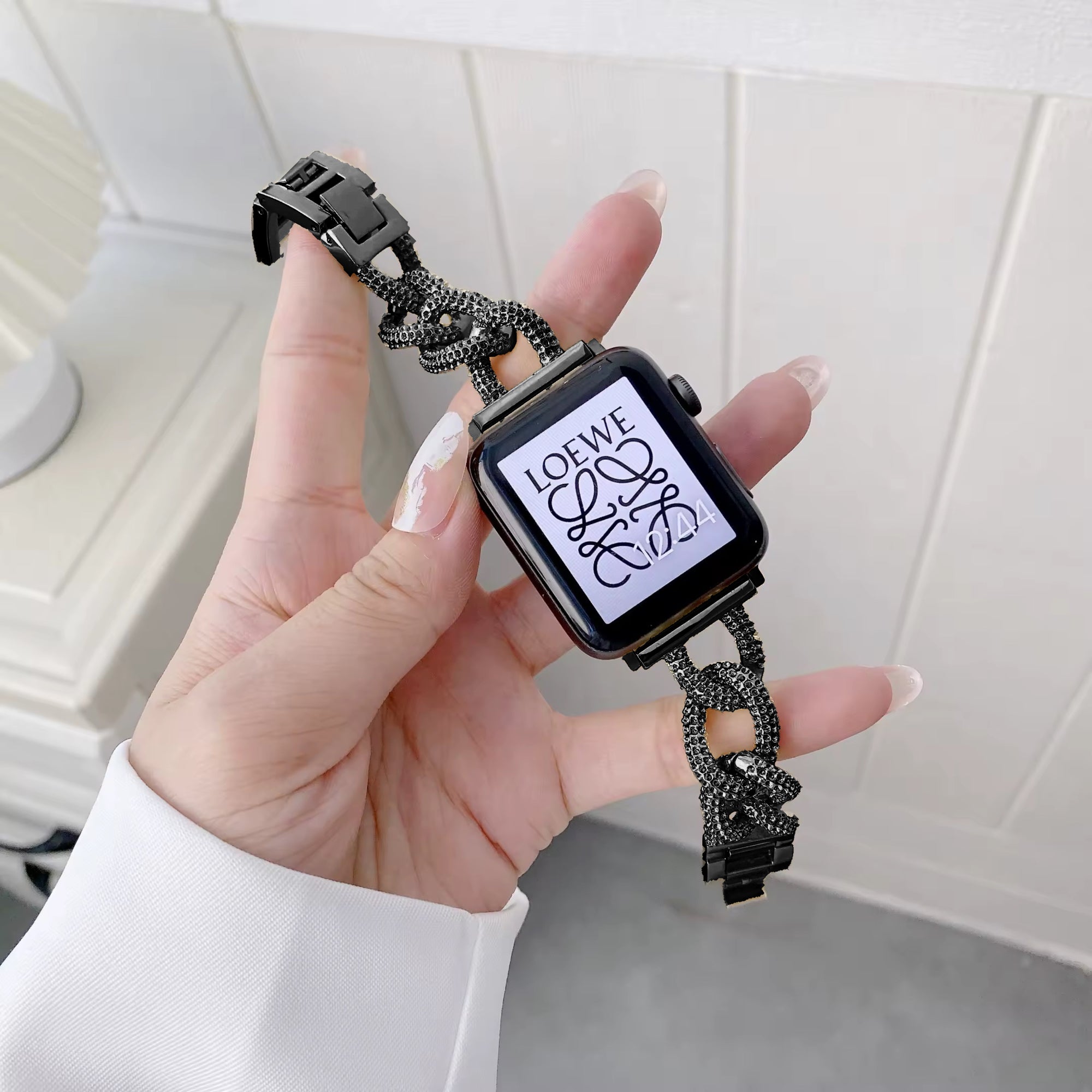Apple Watch inspired ketting bandje - zwart