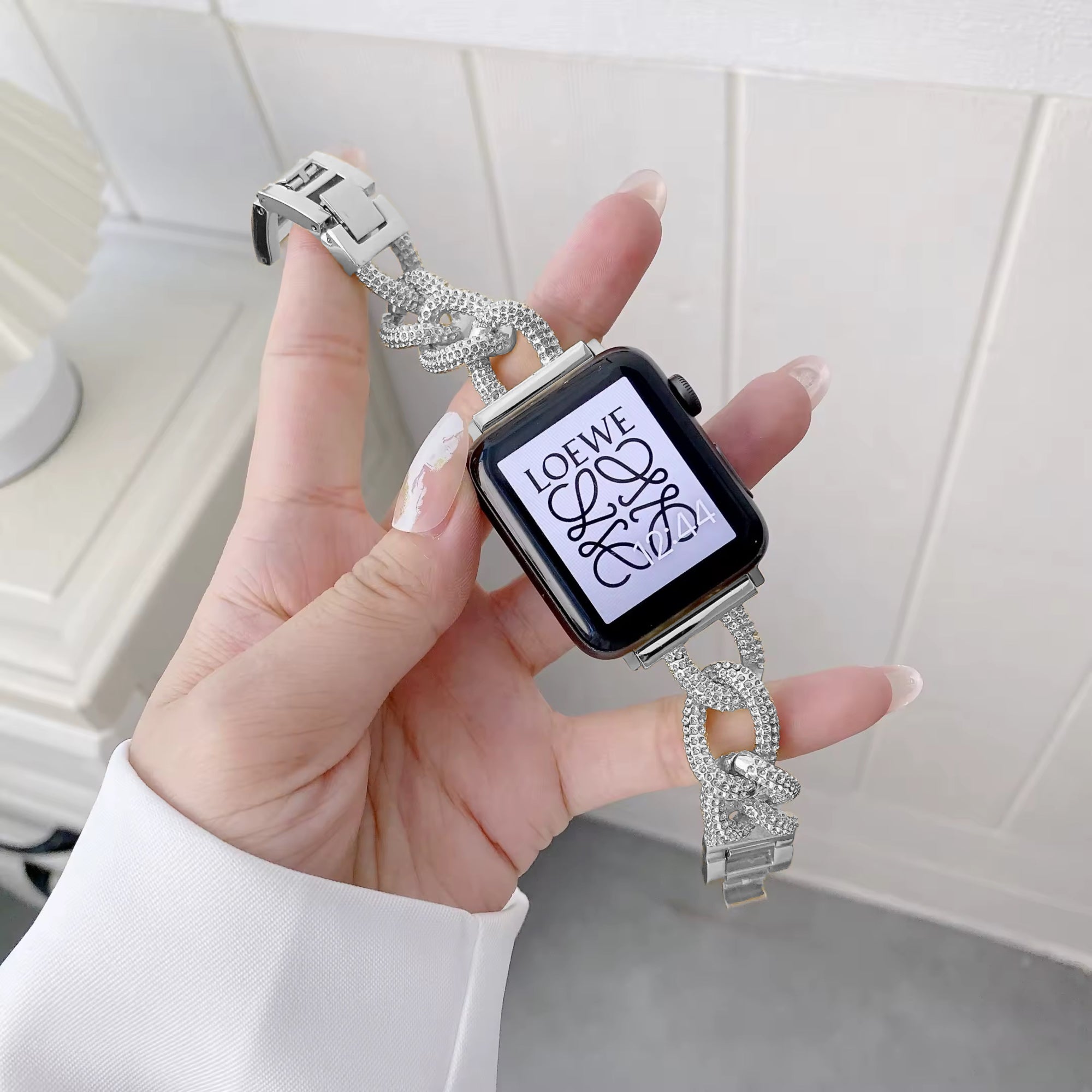 Apple Watch inspired chain strap - silver