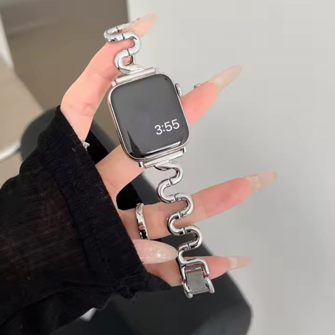 Apple Watch inspired snake bandje - zilver