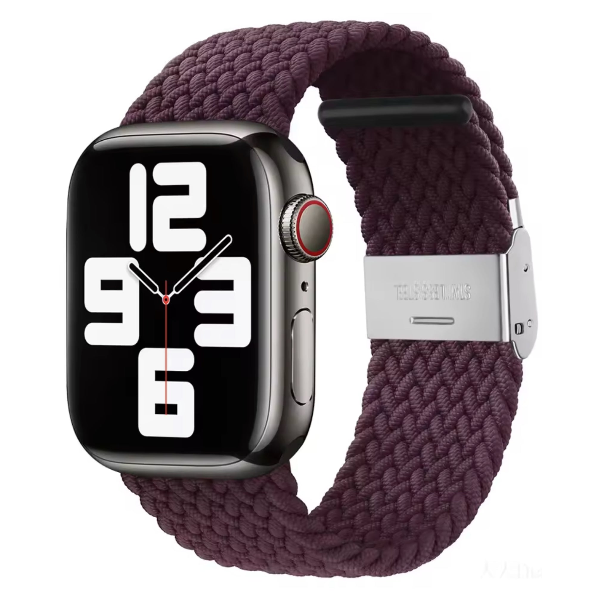 Geflochtene Apple Watch-Schlaufe, verstellbar – dunkle Kirsche