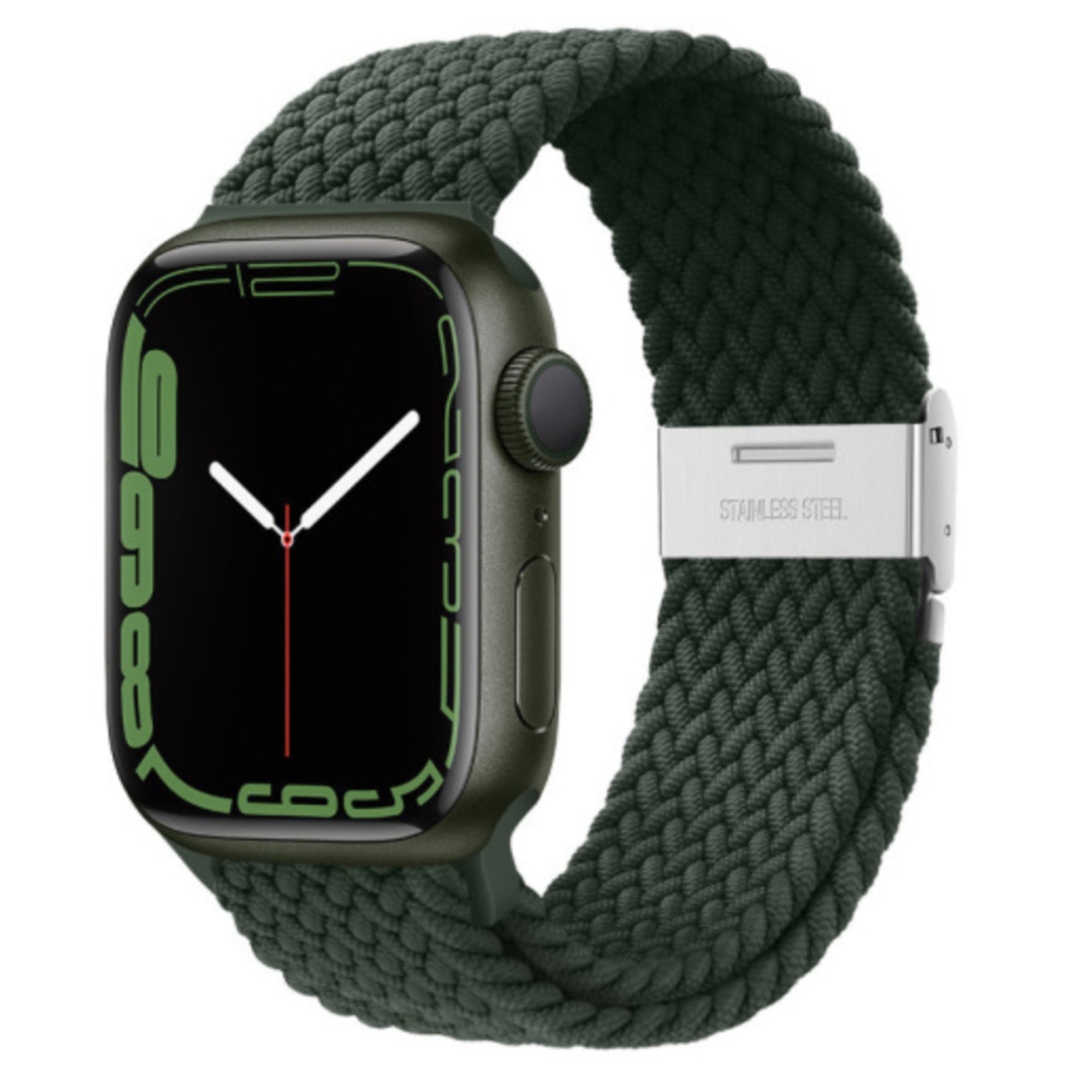 Apple Watch gevlochten loop verstelbaar - dark green