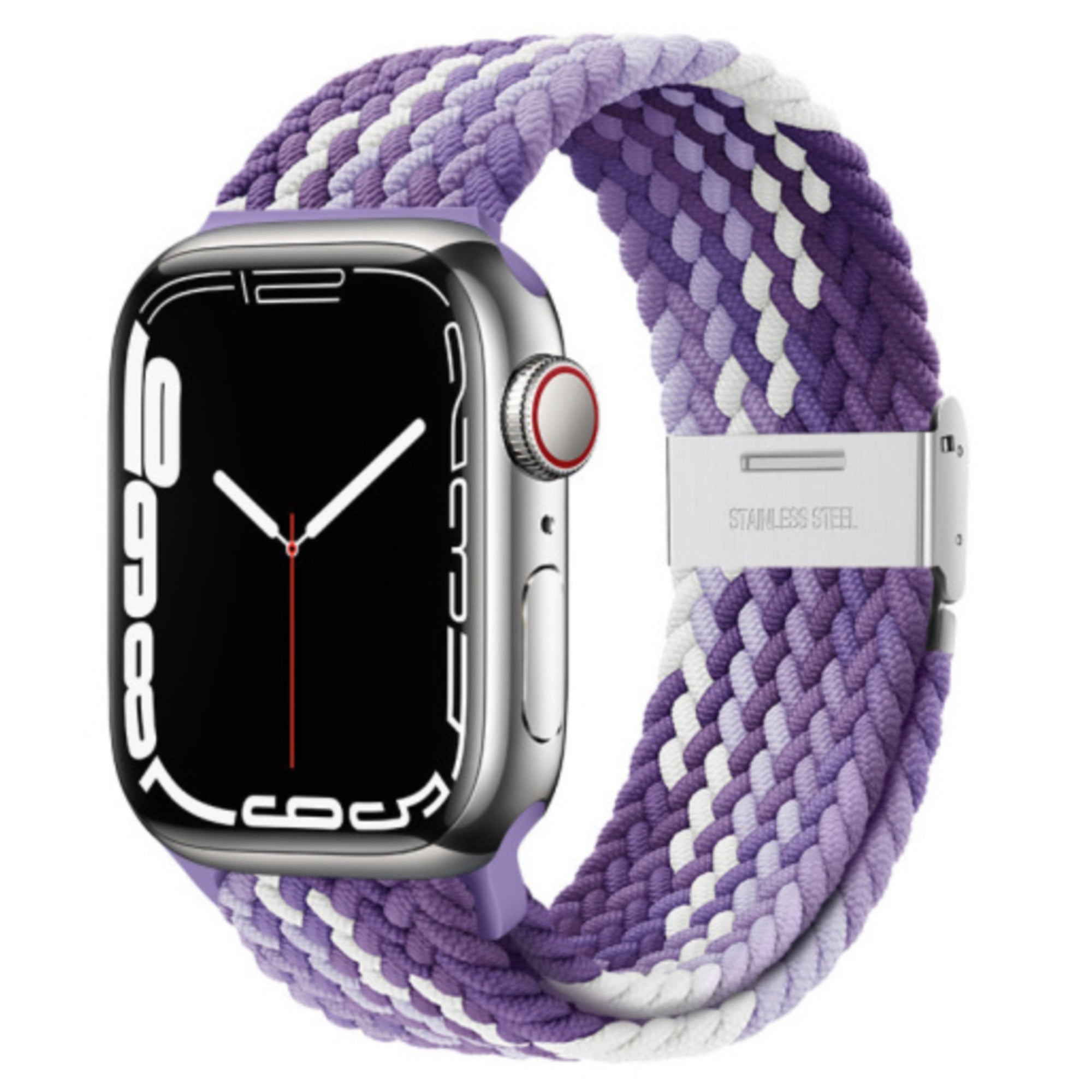 Apple Watch gevlochten loop verstelbaar - paars wit