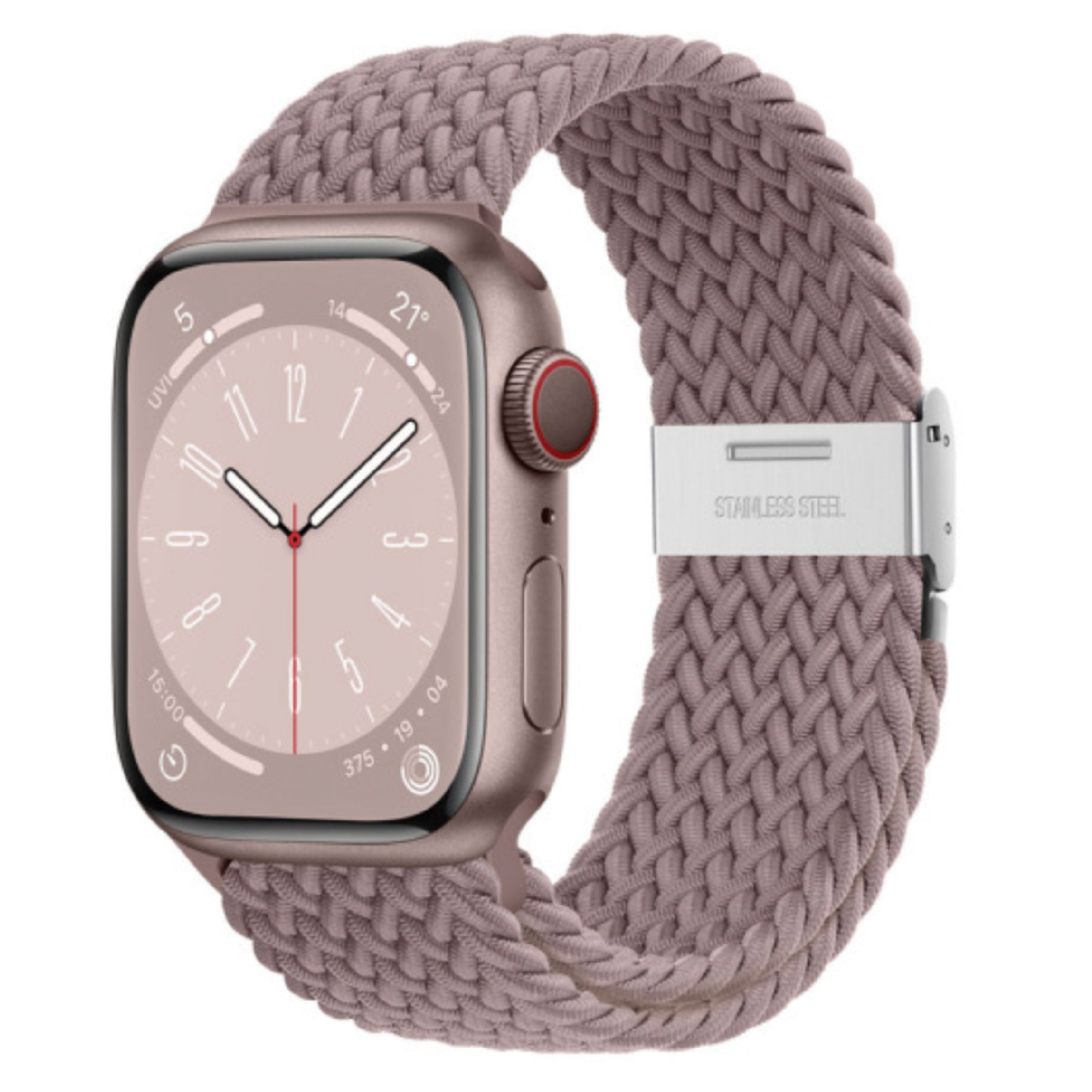 Geflochtene Apple Watch-Schlaufe, verstellbar – Rauchviolett