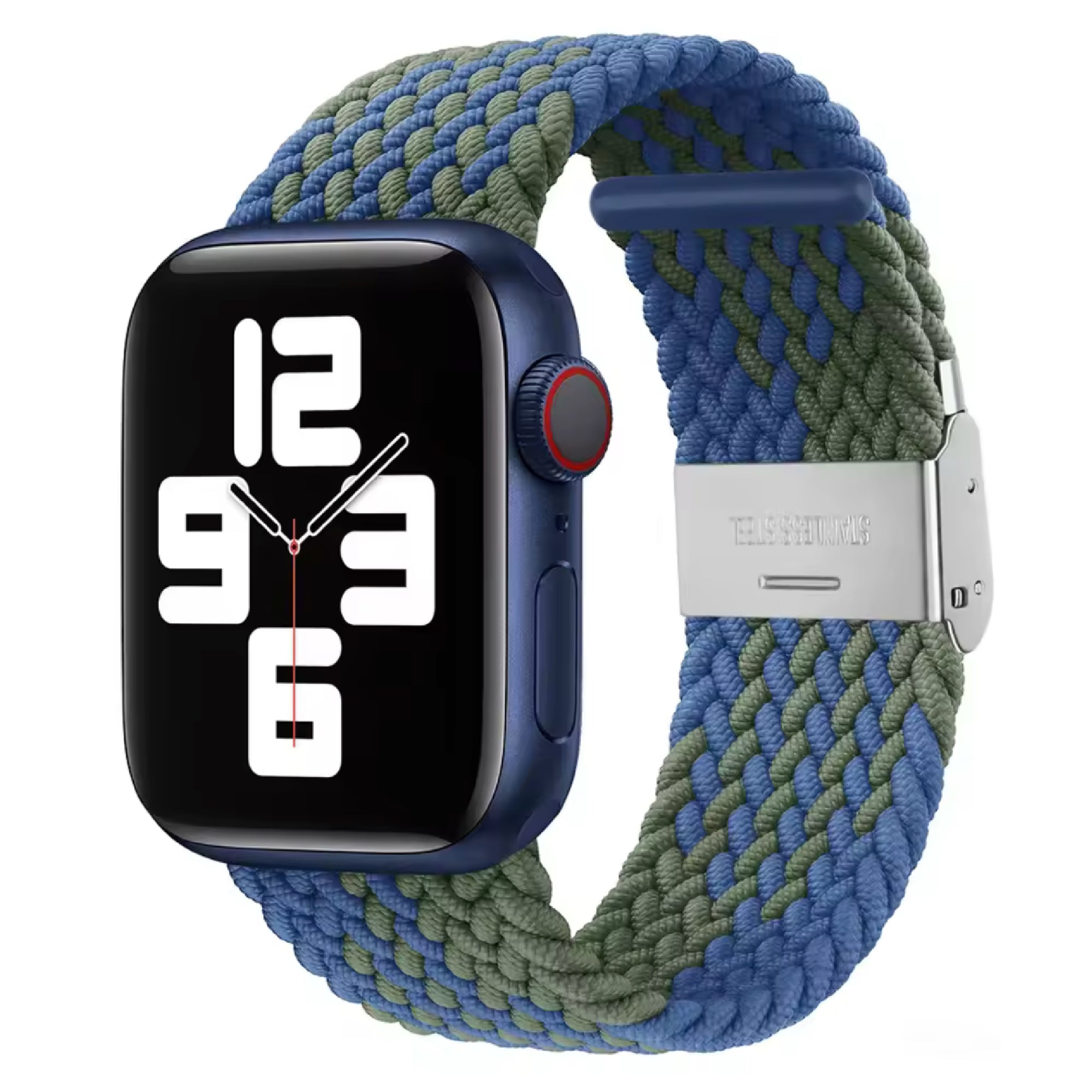 Apple Watch gevlochten loop verstelbaar - blue green