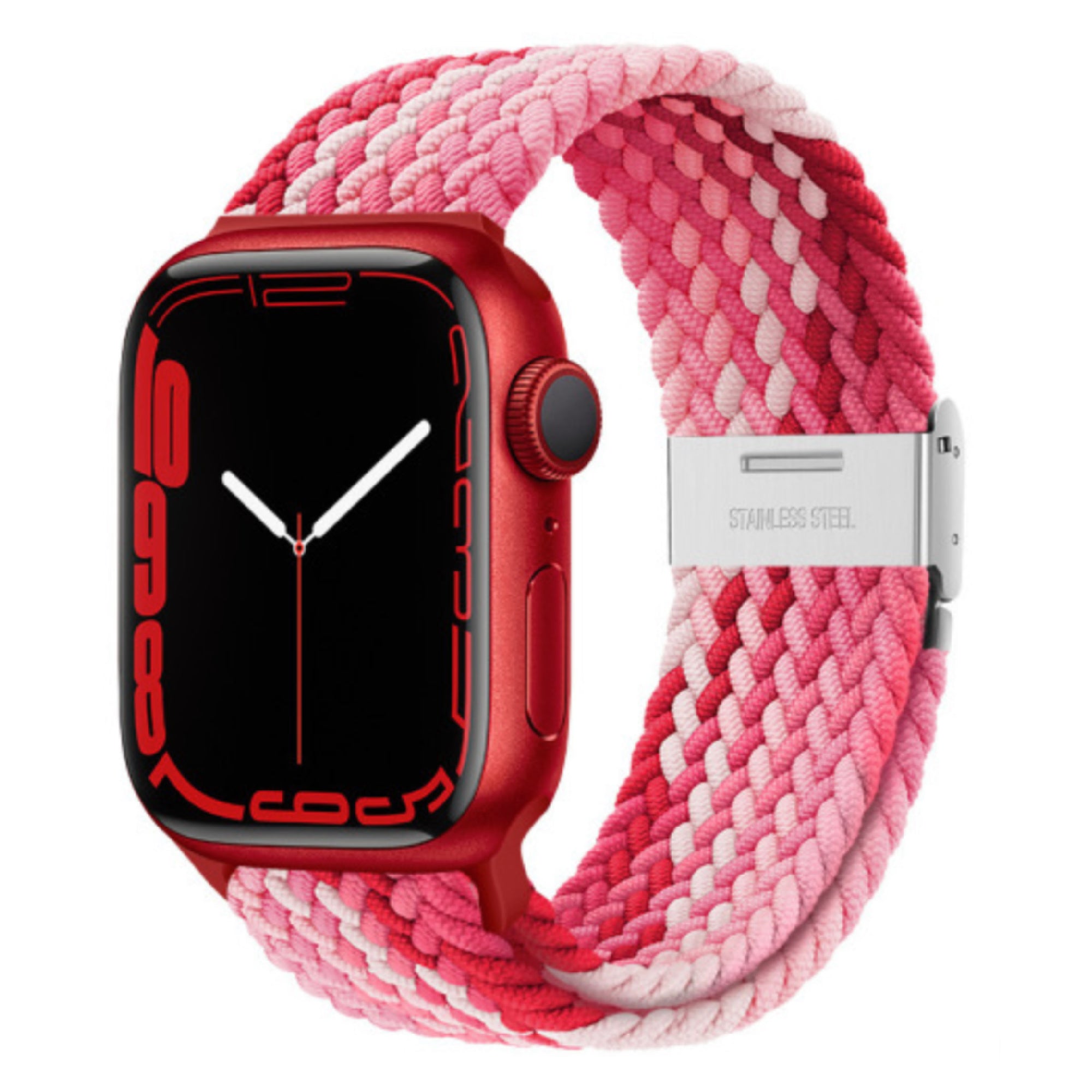 Geflochtene Apple Watch Schlaufe verstellbar - Erdbeerrot