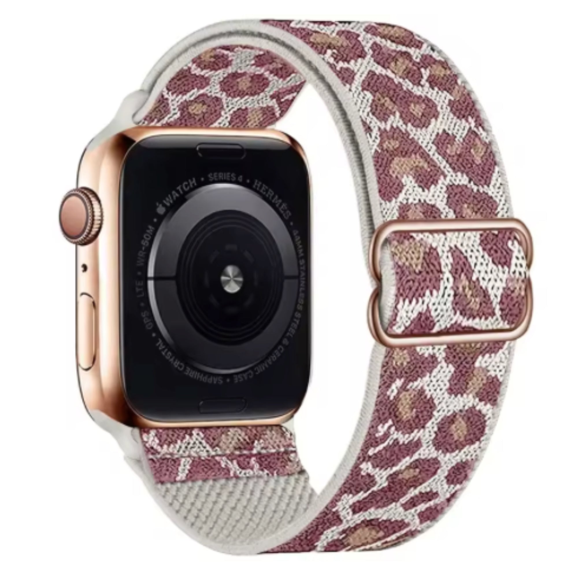 Apple Watch nylon band verstelbaar - panter roze
