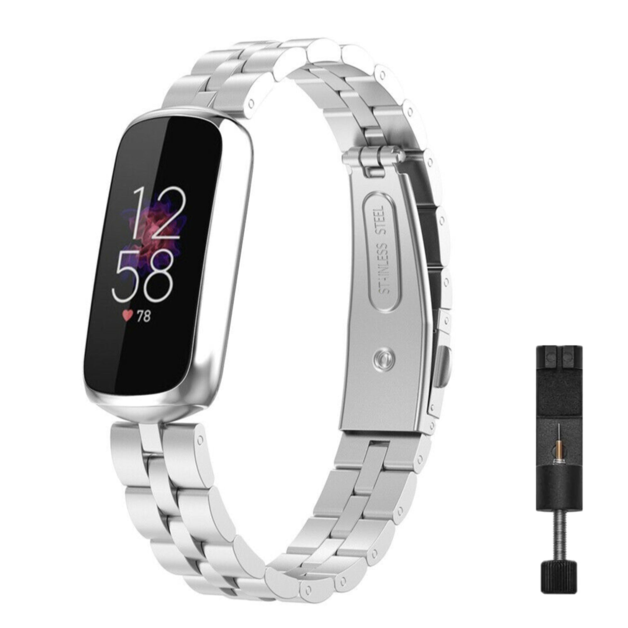 Fitbit Luxe stalen band - zilver