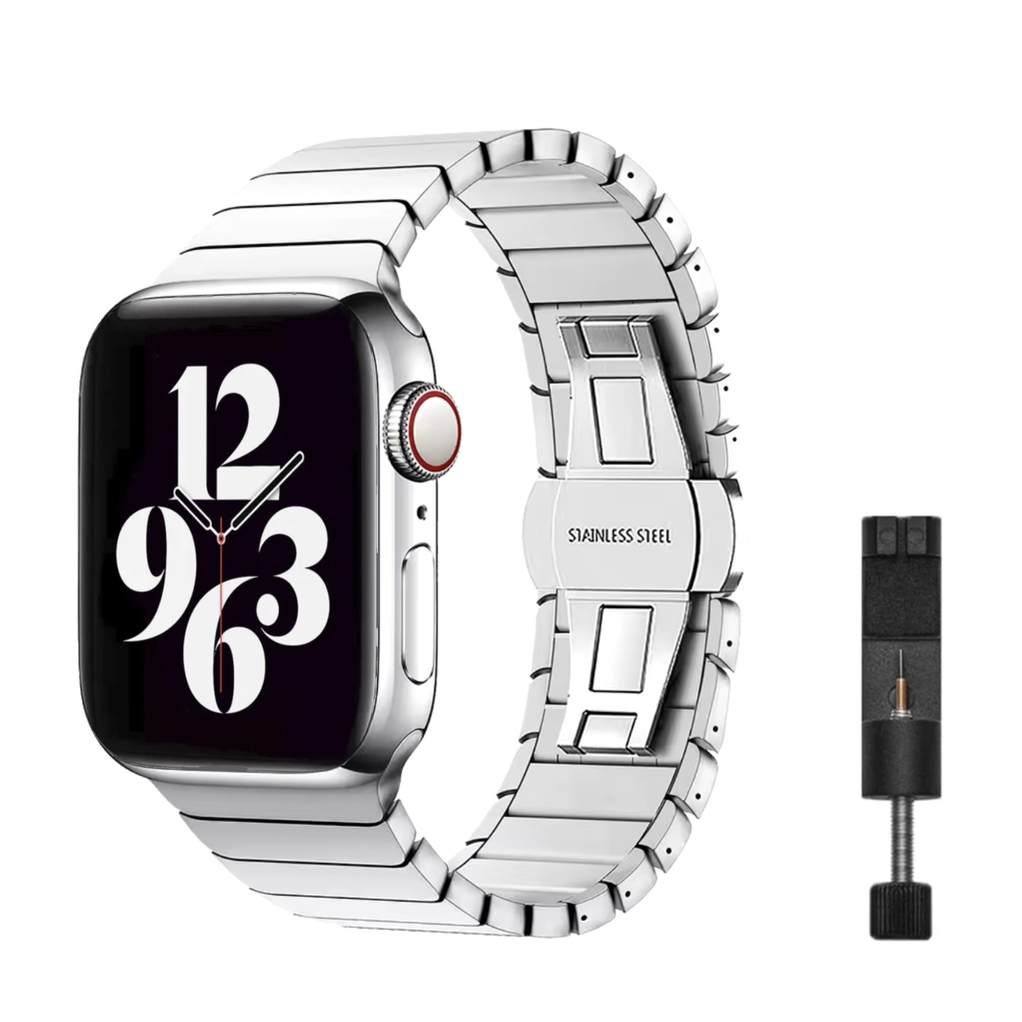 Apple Watch stalen link band - zilver