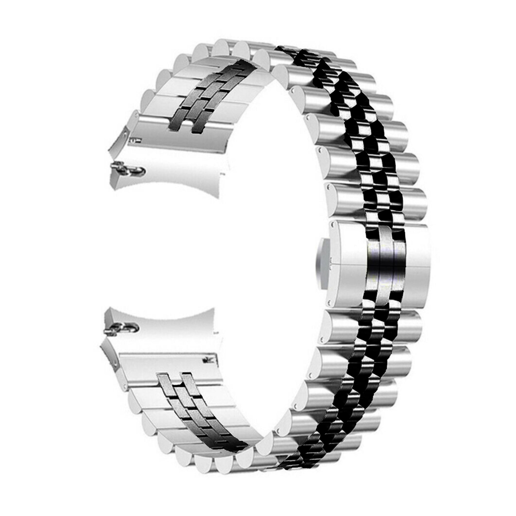 Samsung Galaxy Watch Jubiläumsarmband für Uhr 4/5/5pro – Silber Schwarz