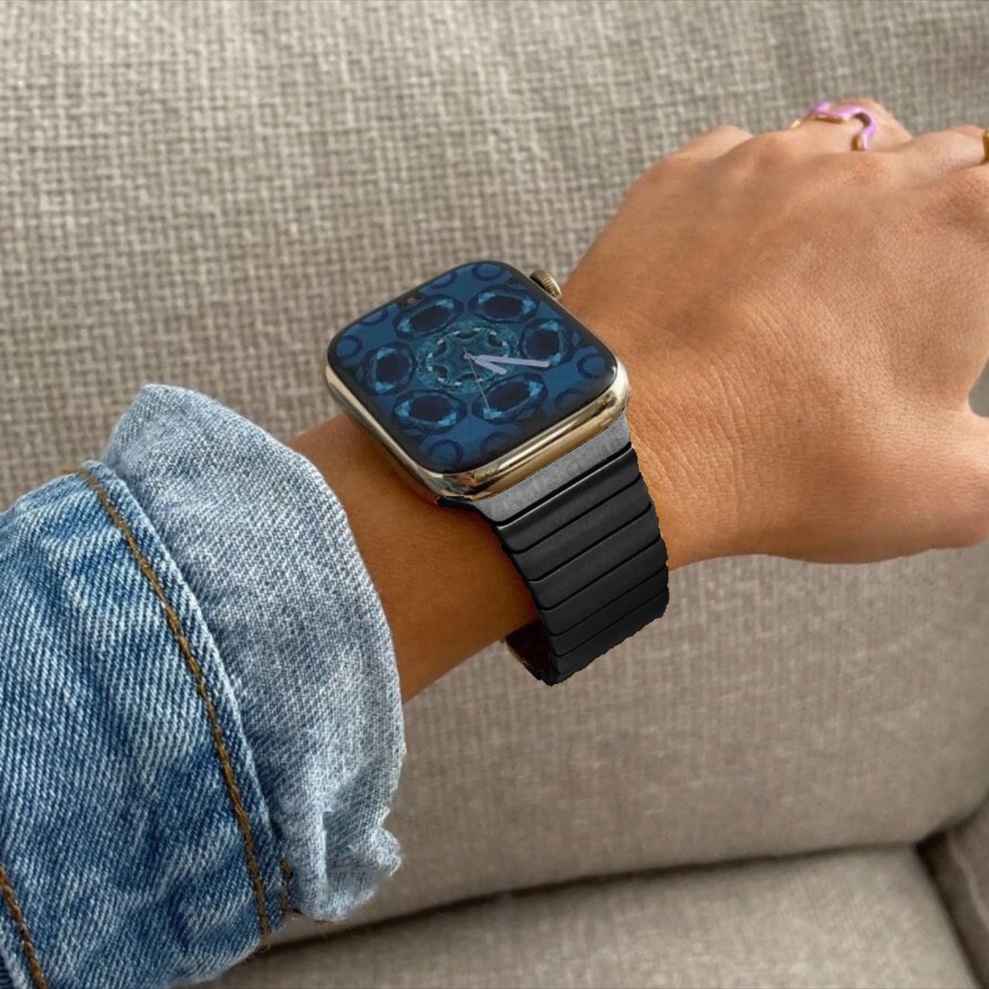 Apple Watch stalen link band - zwart