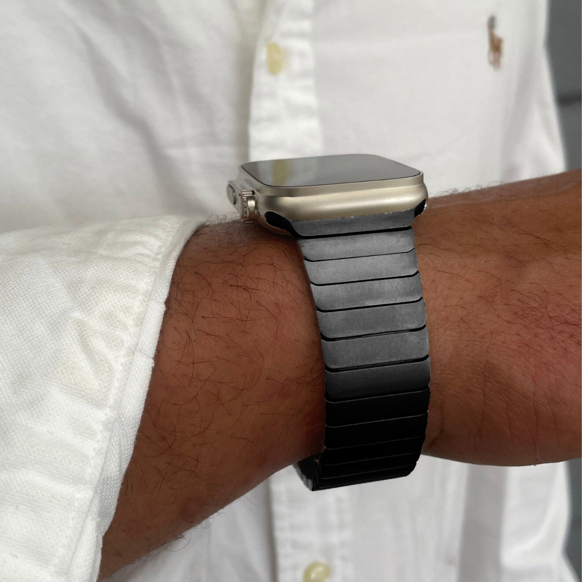 Apple Watch stalen link band - zwart