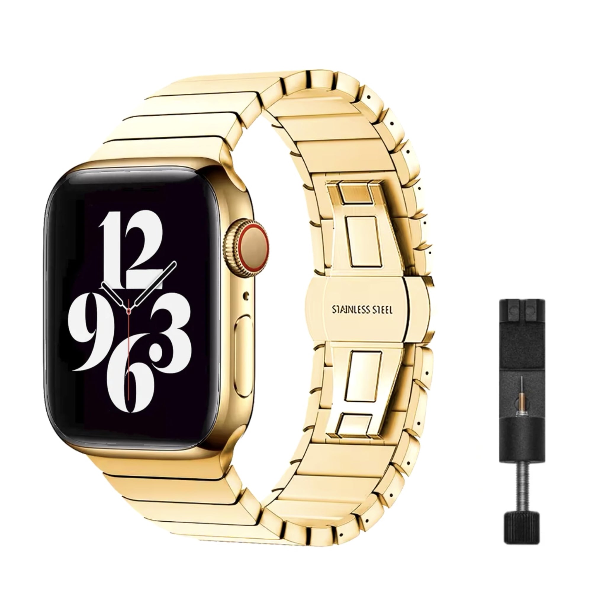 Apple Watch stalen link band - goud