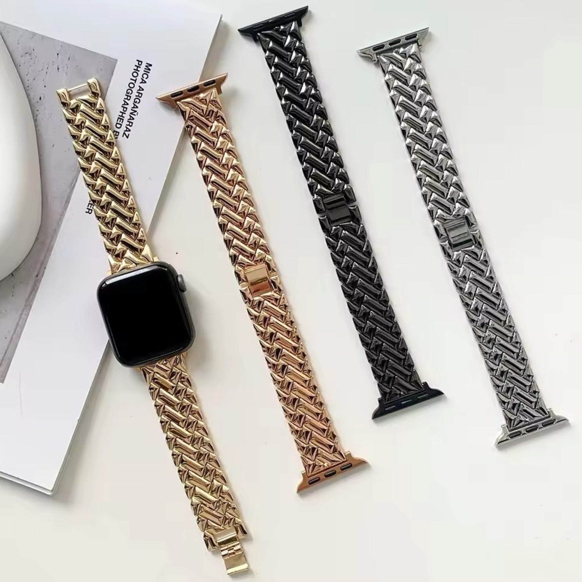 Apple Watch visgraat slim bandje - zilver
