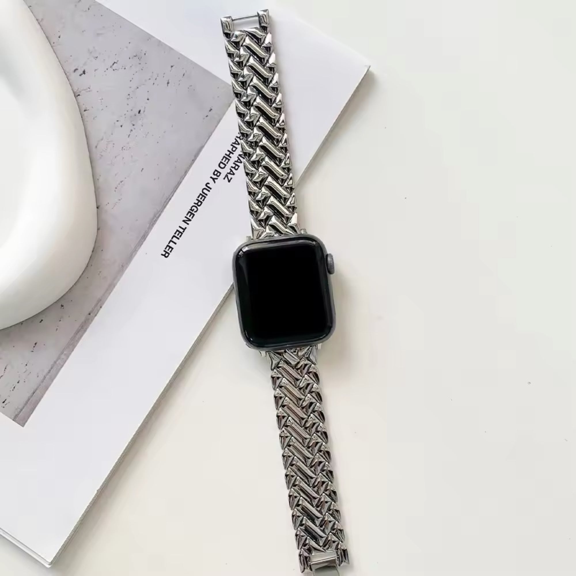 Apple Watch visgraat slim bandje - zilver