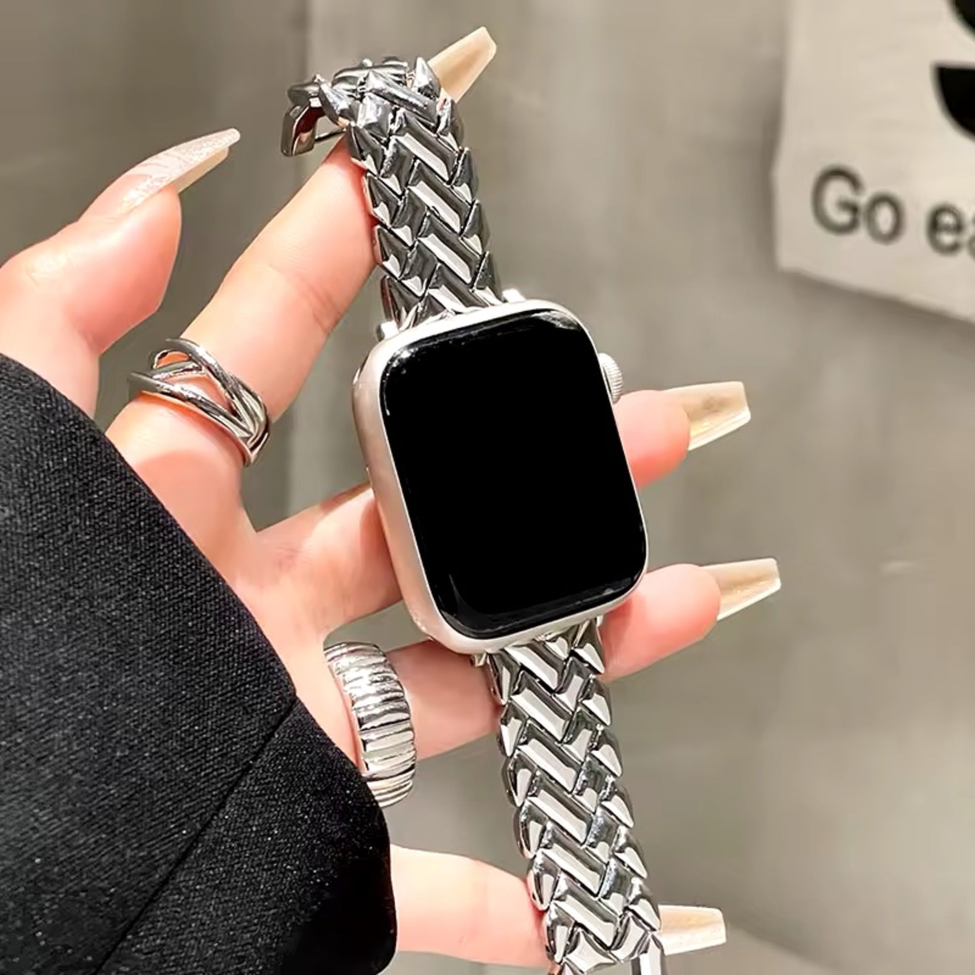 Apple Watch visgraat slim bandje - zilver
