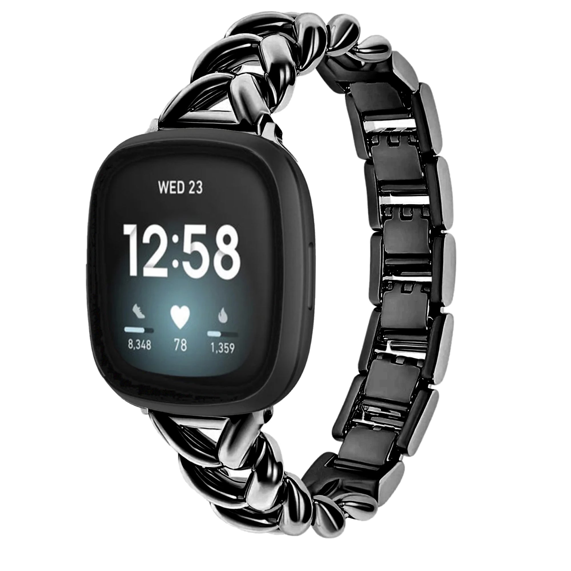 Fitbit Versa 3 / 4 / Sense V bandje - zwart