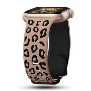 Apple Watch siliconen panter bandje - starlight zwart