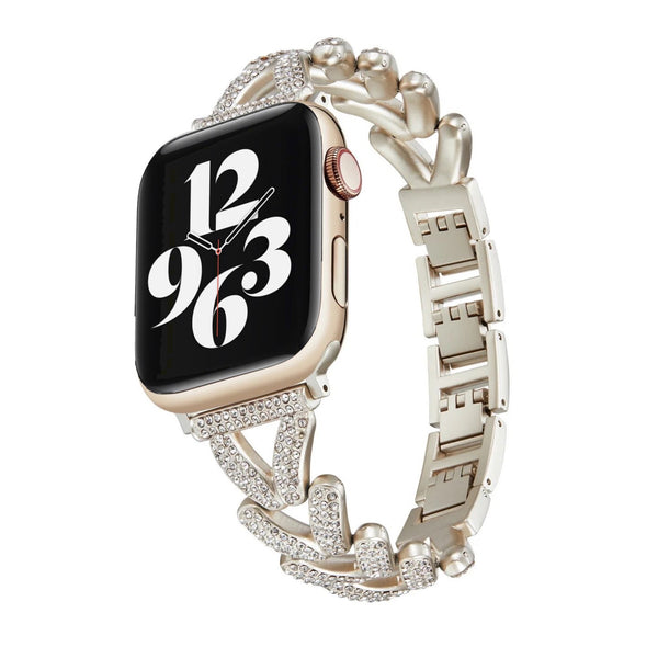 Apple Watch diamond V bandje - starlight