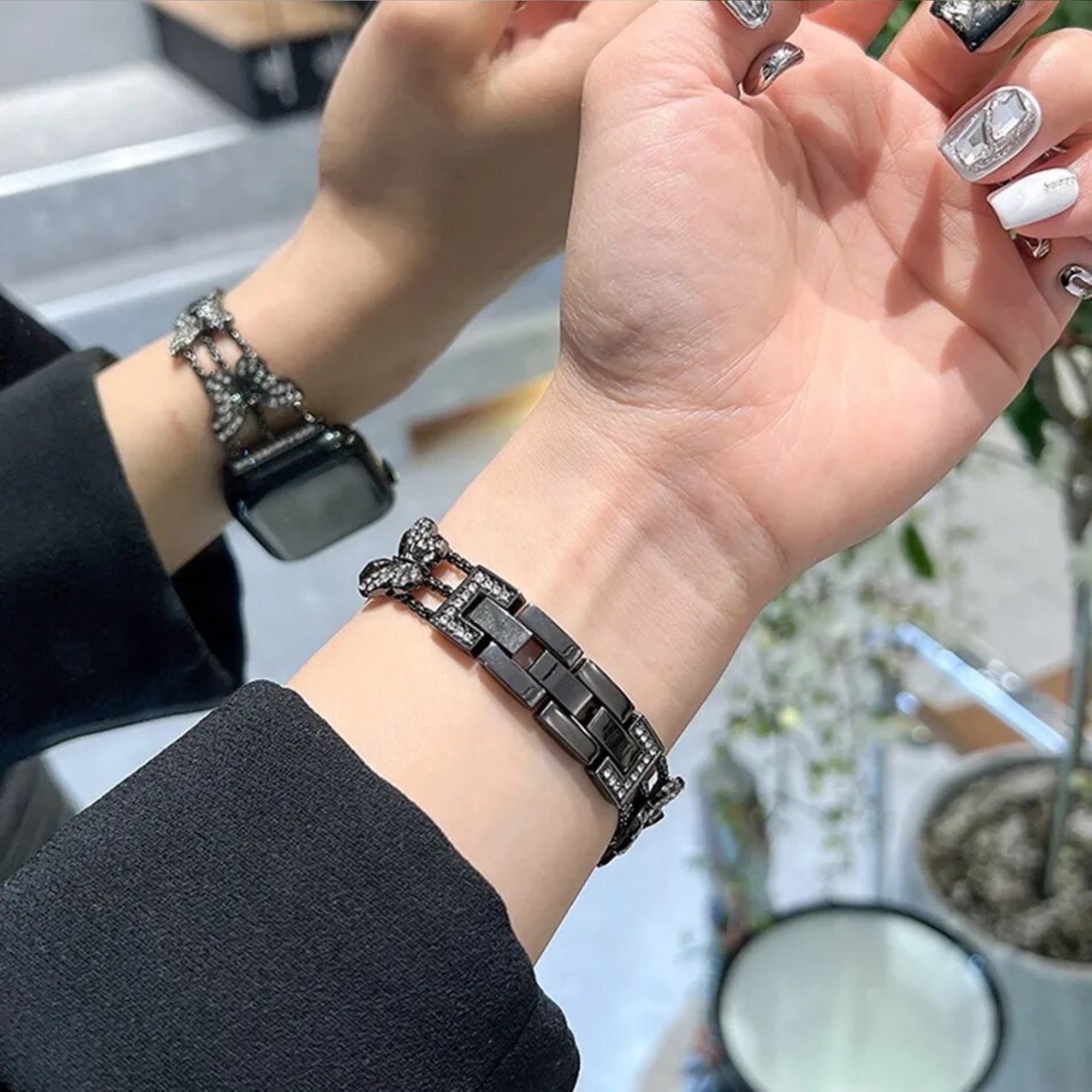 Apple Watch butterfly bandje - zwart