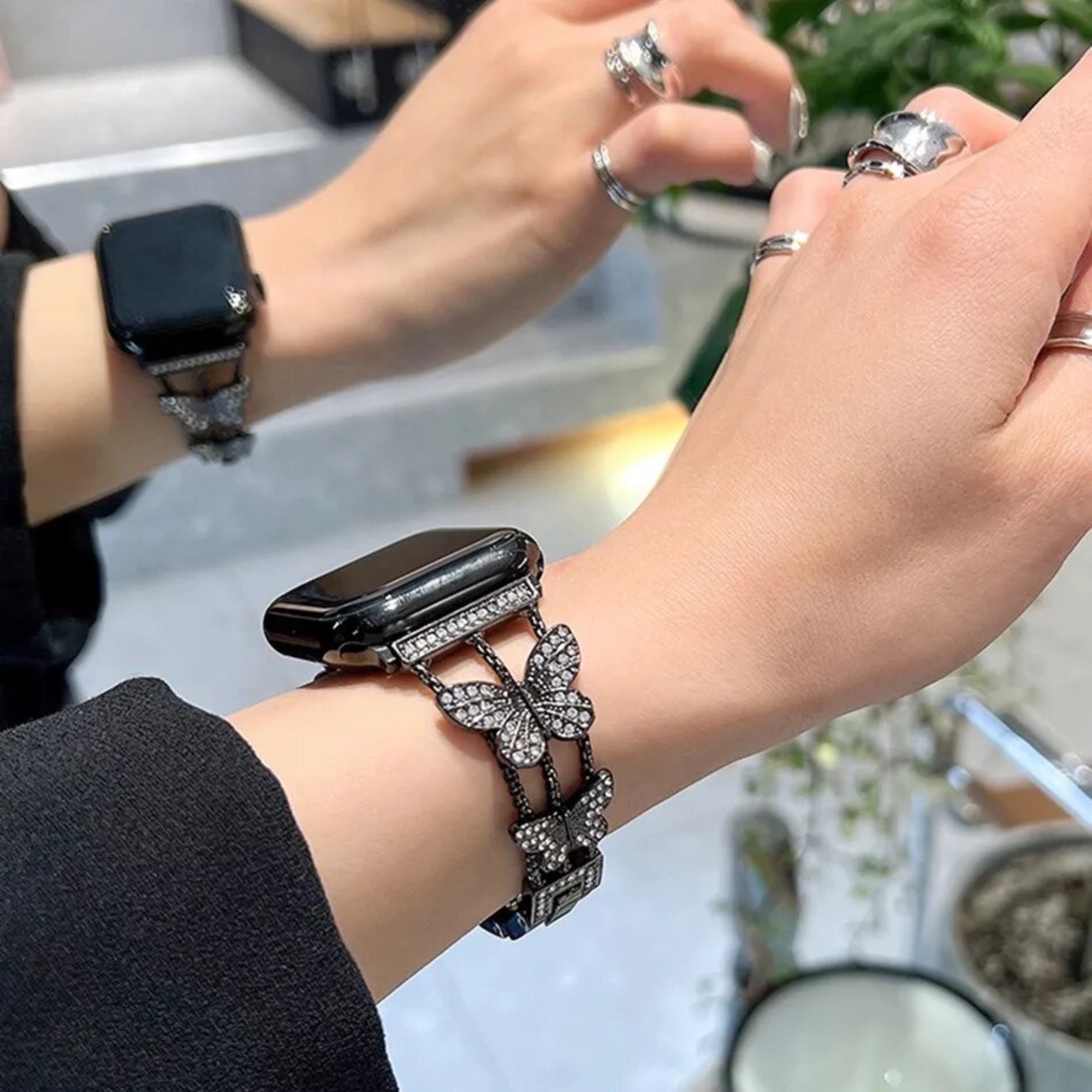 Apple Watch butterfly bandje - zwart