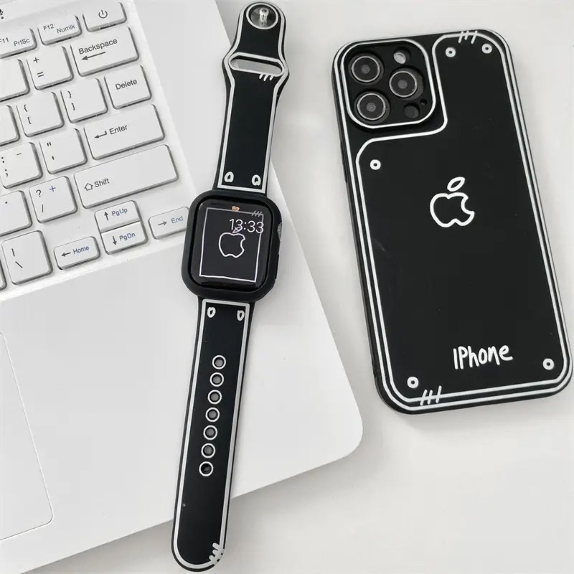 Apple Watch Silikon-Skizzenarmband – Schwarz