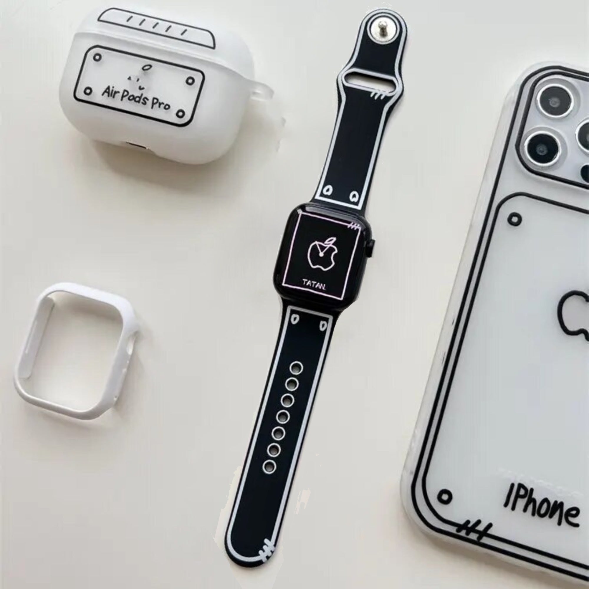 Apple Watch Silikon-Skizzenarmband – Schwarz