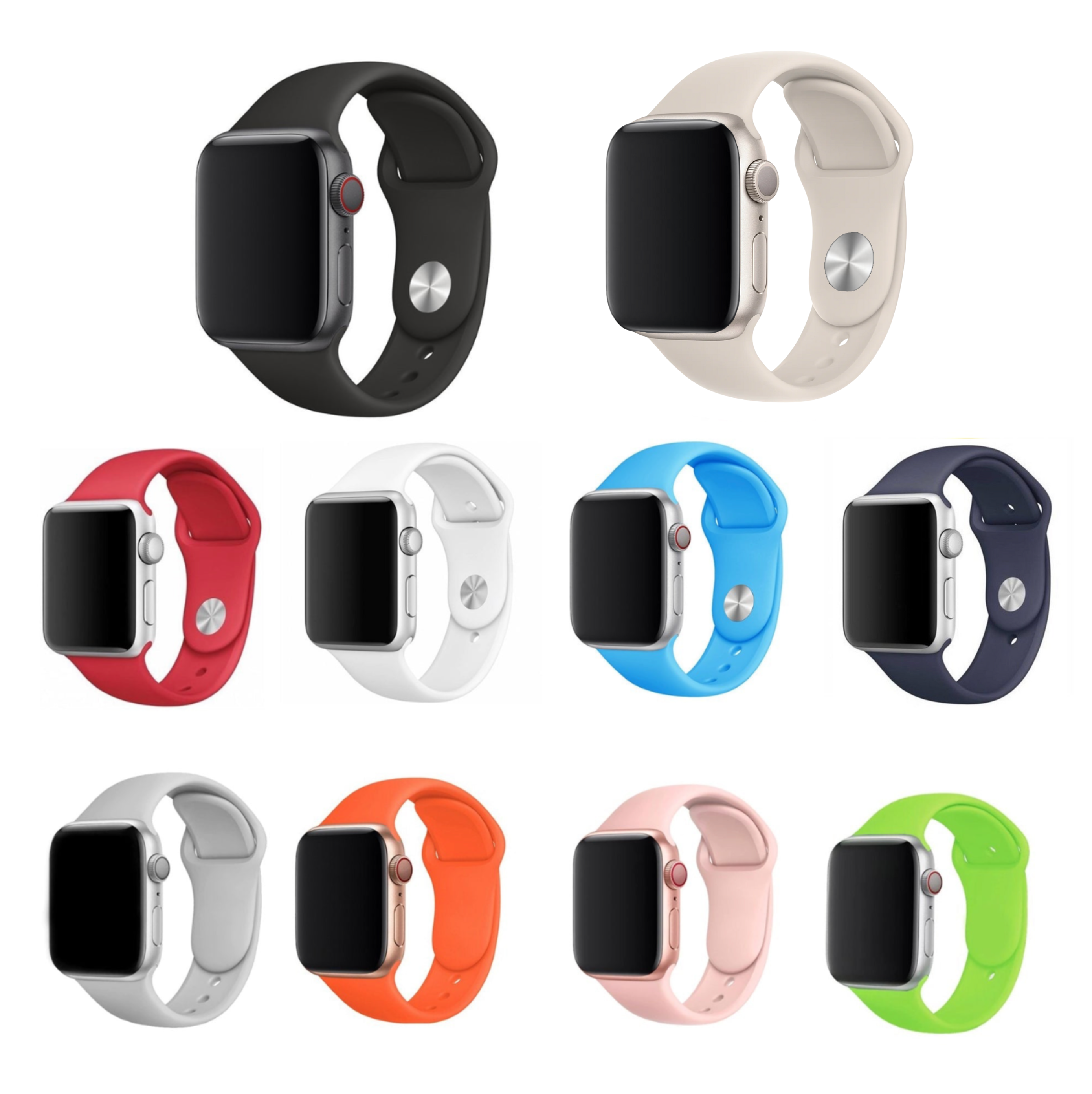 10x Apple Watch sport band multipack