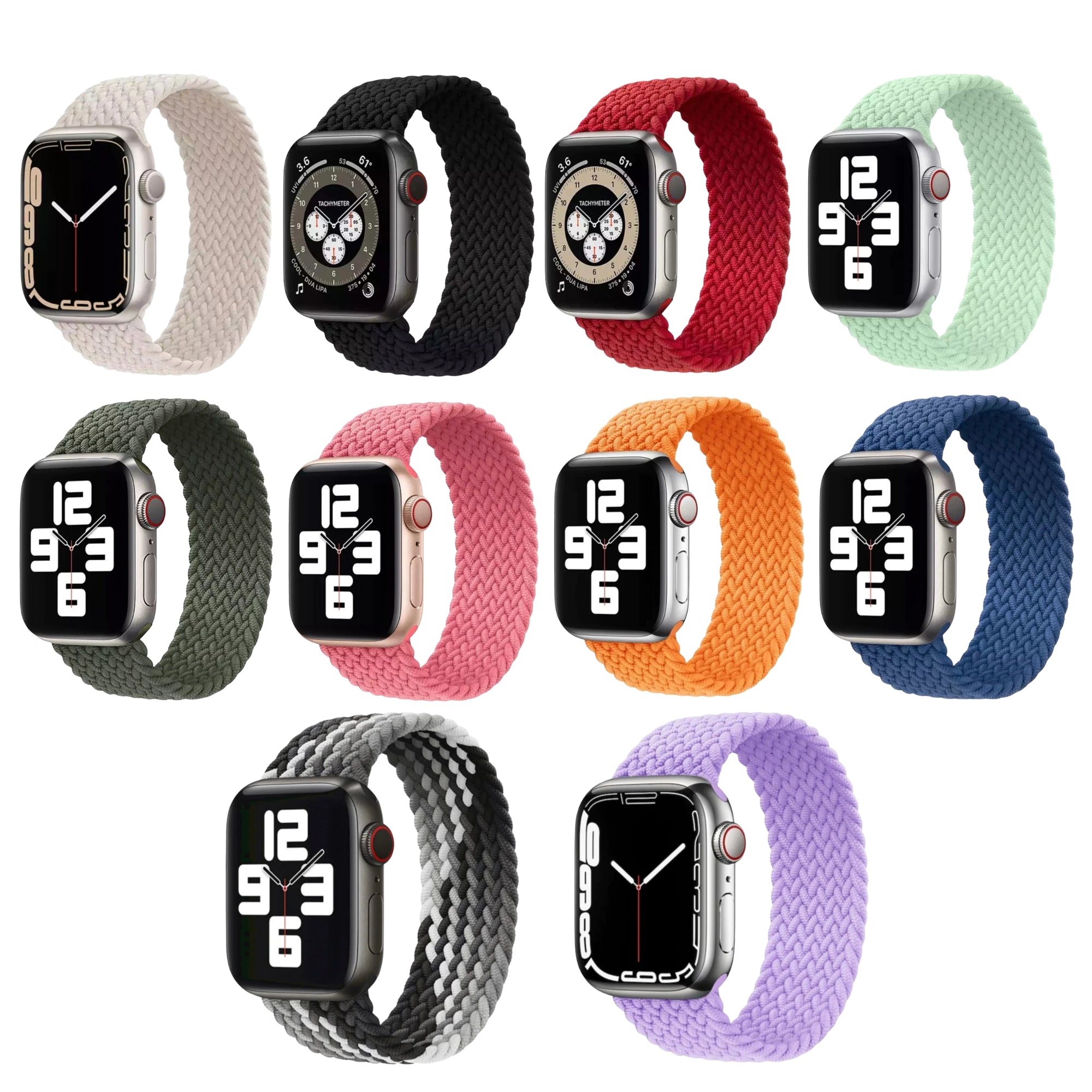 10x Apple Watch gevlochten solo loop - multipack