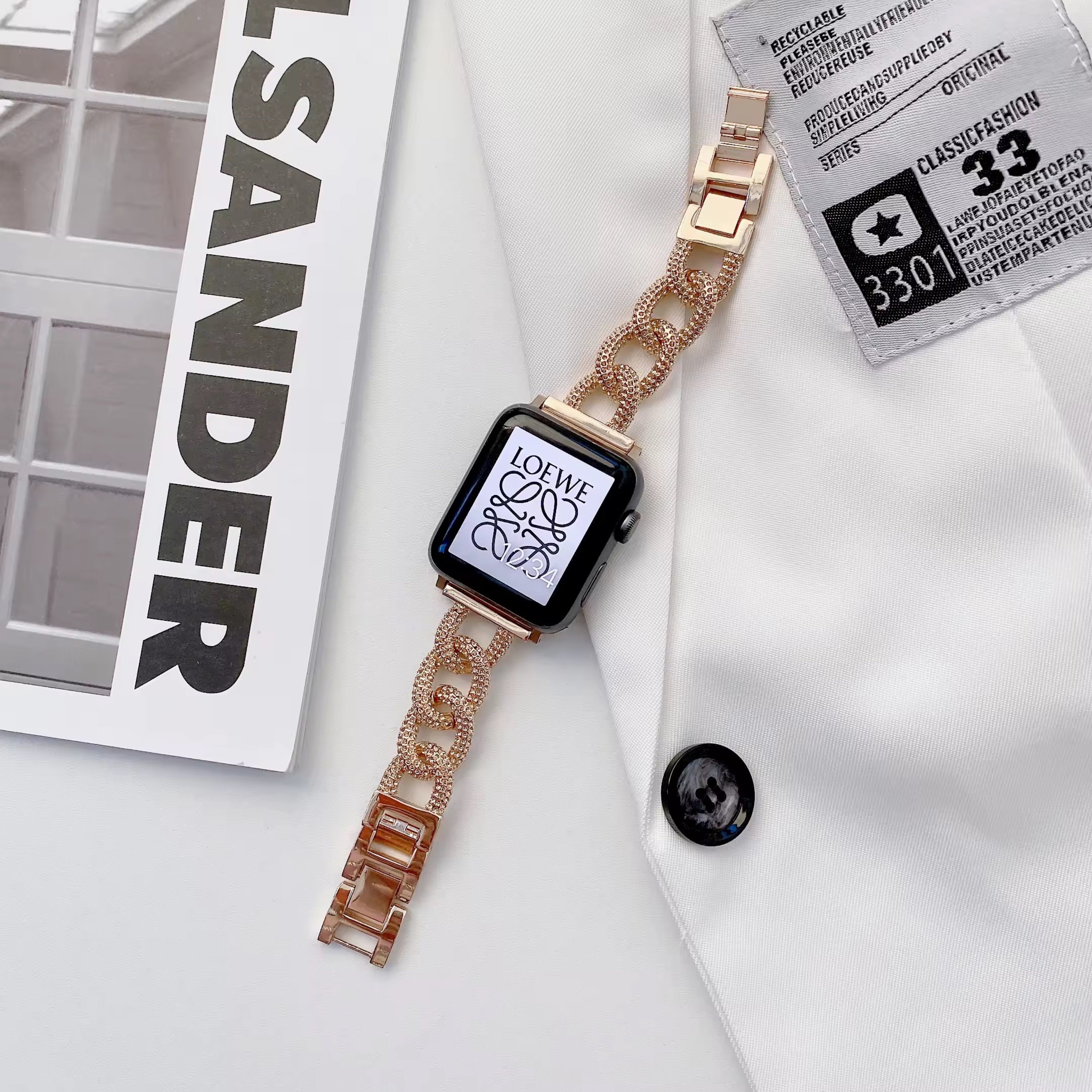 Apple Watch inspiriertes Kettenarmband – Rosé
