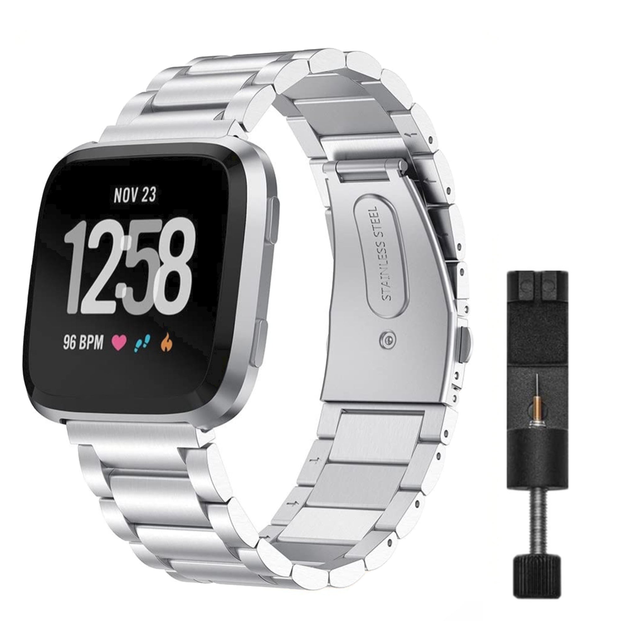 Fitbit Versa / Versa 2-Gliederarmband – Silber