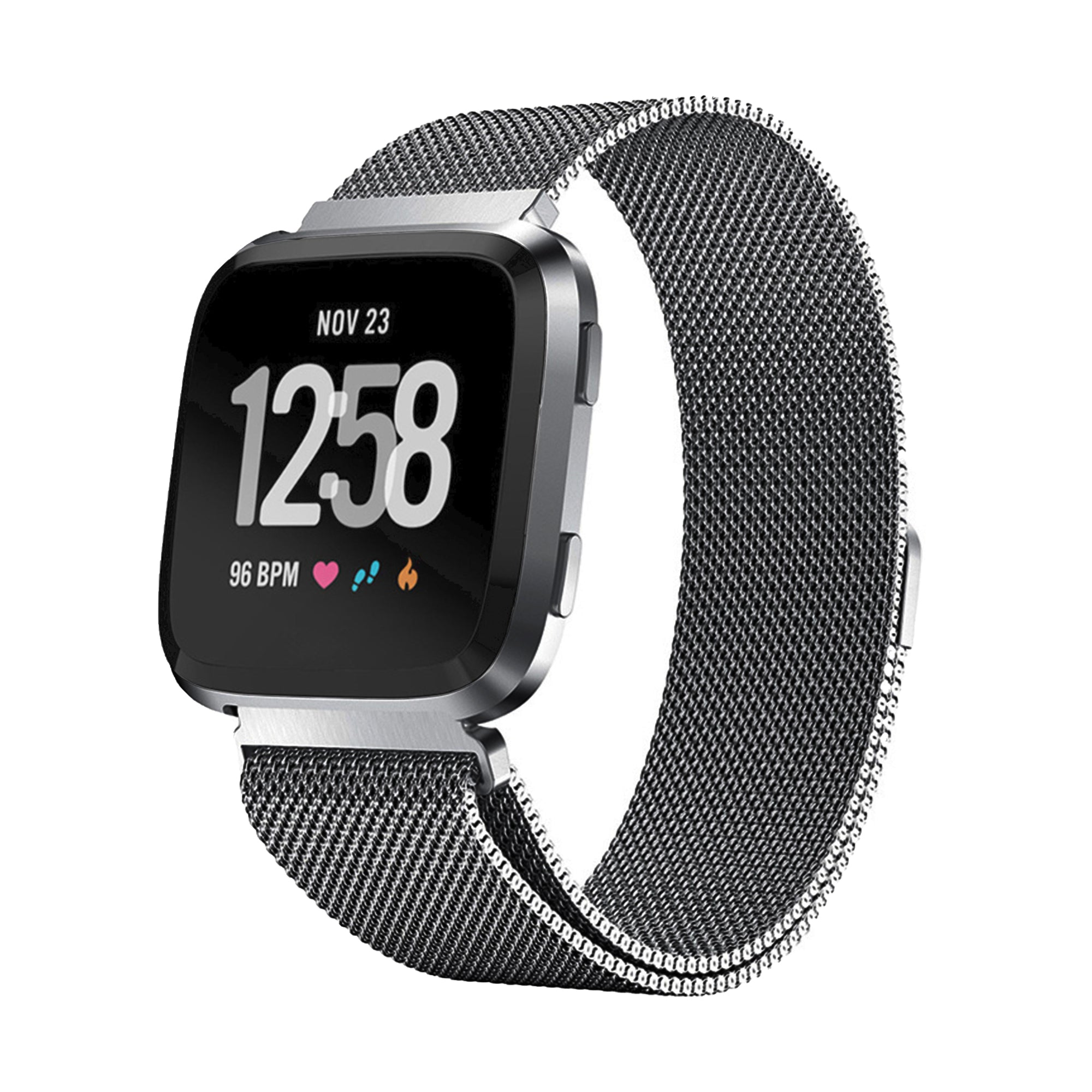 Milanaise-Armband für Fitbit Versa 1/2 – Space Grau