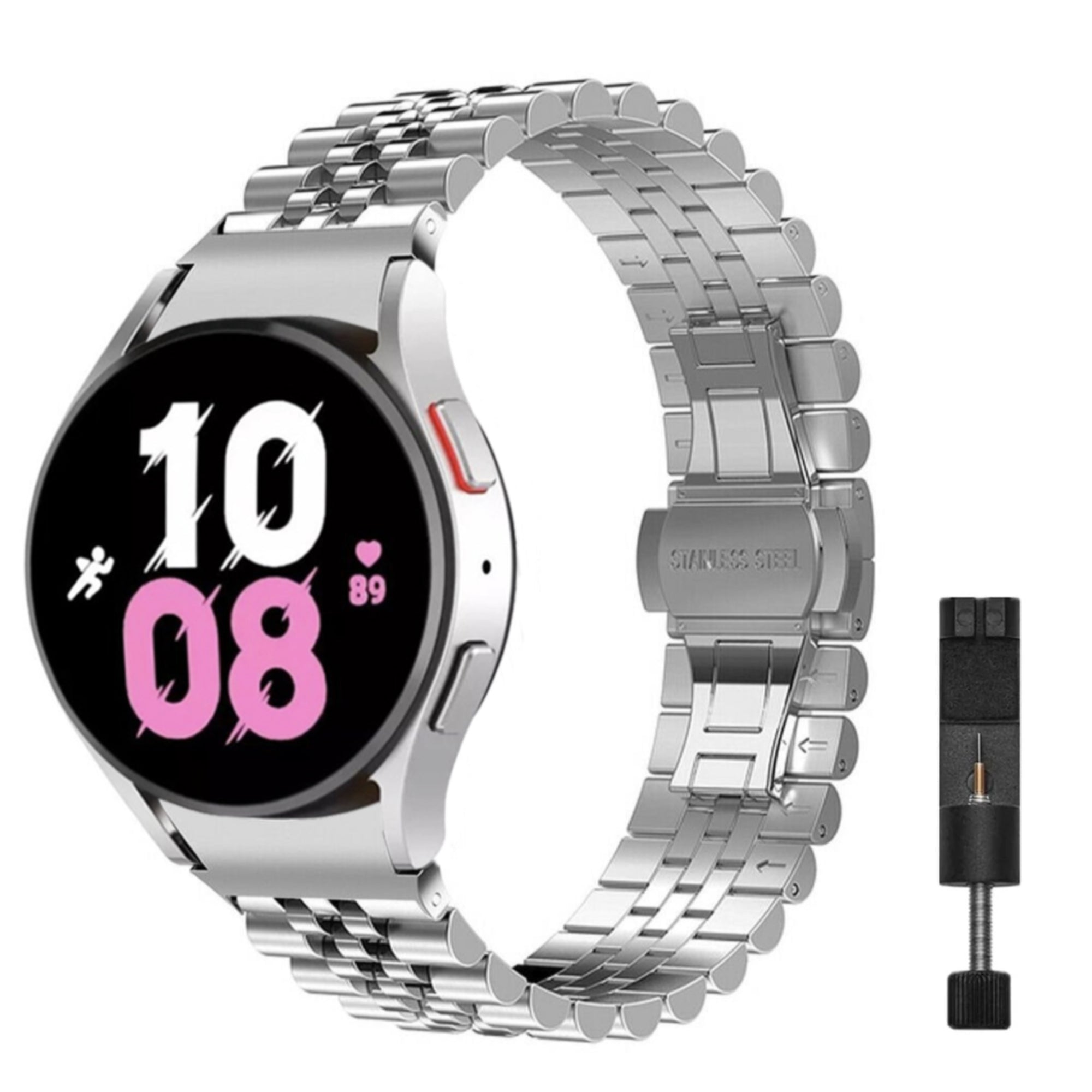 Samsung Galaxy Watch jubilee bandje voor watch 4/5/5pro - zilver