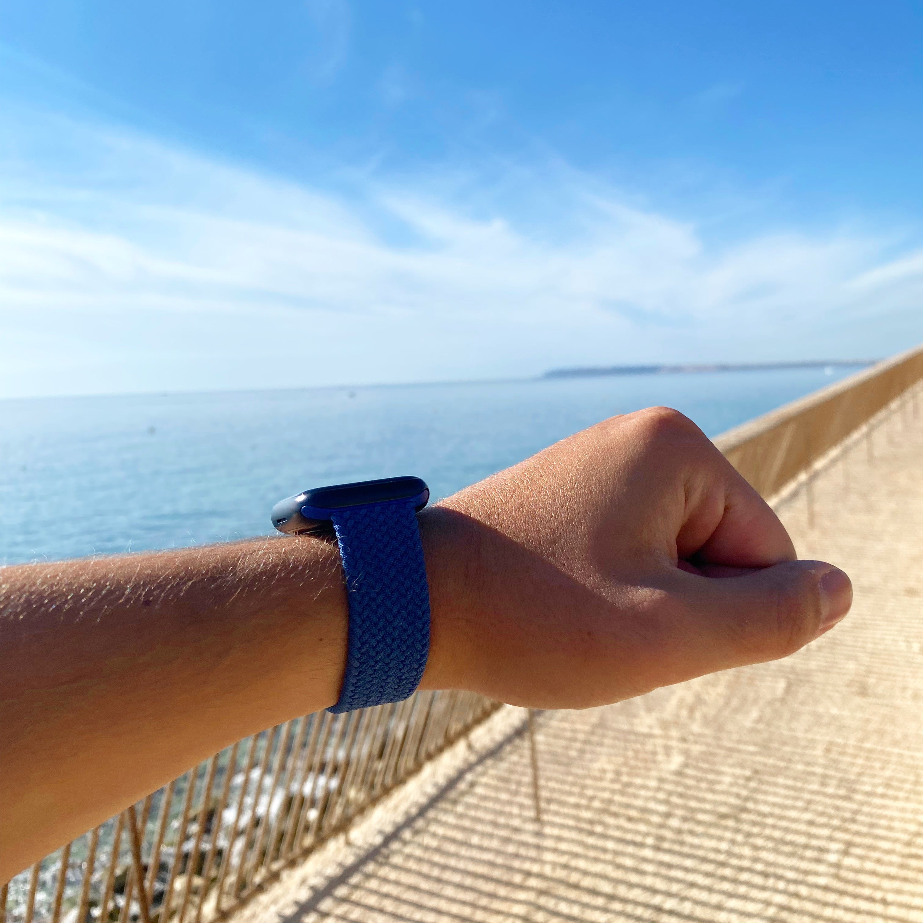 Apple Watch gevlochten solo loop - zeeblauw
