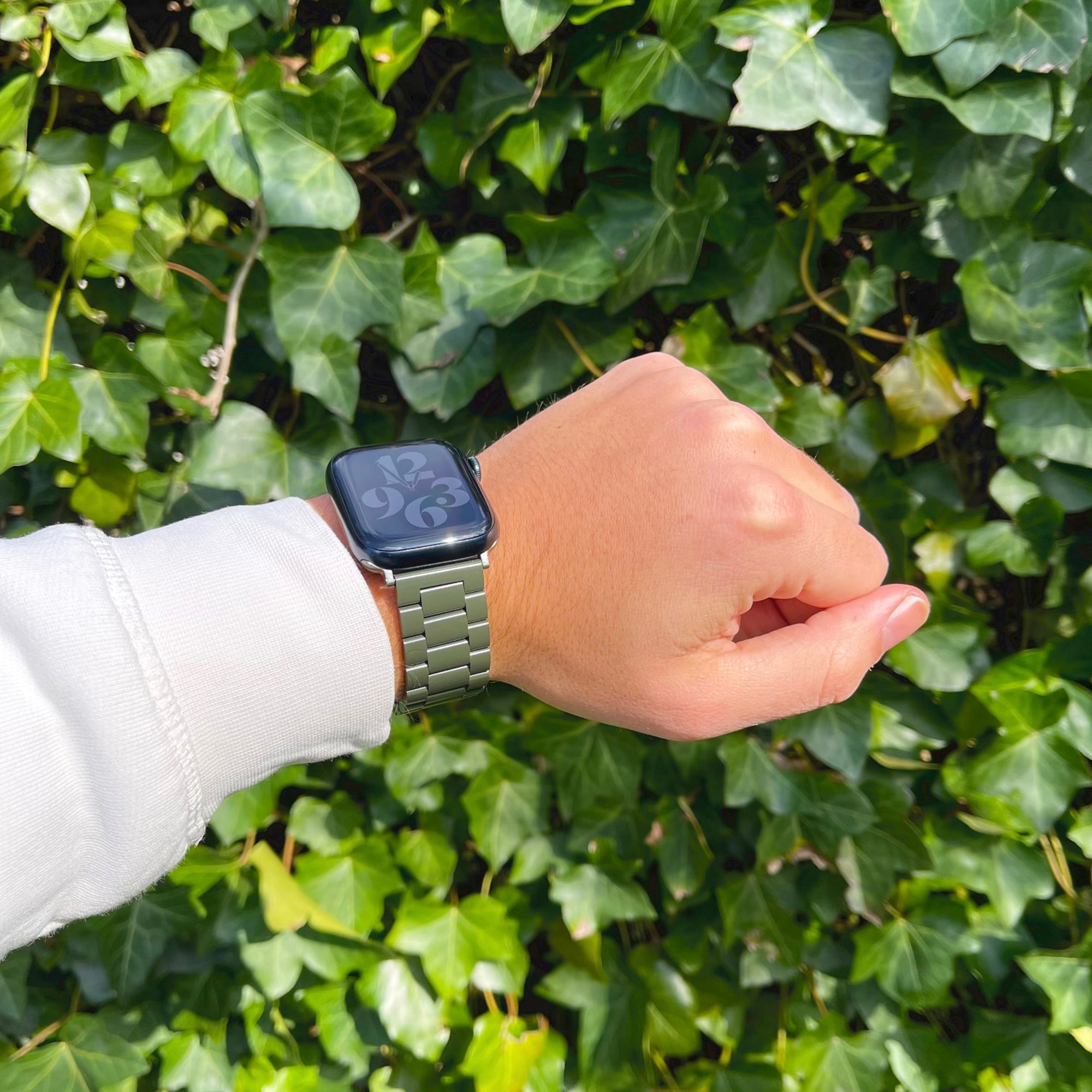 Apple Watch Stahlgliederarmband – Armeegrün
