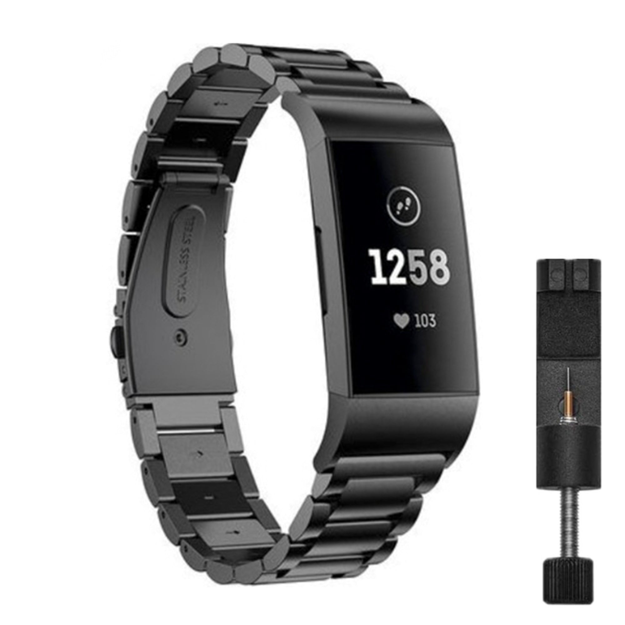 Fitbit Charge 3/4-Link-Band – Schwarz