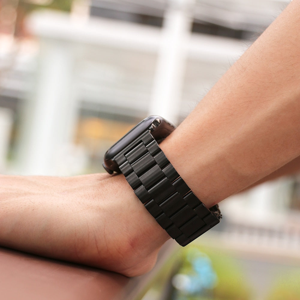 Apple Watch stalen schakel band - zwart