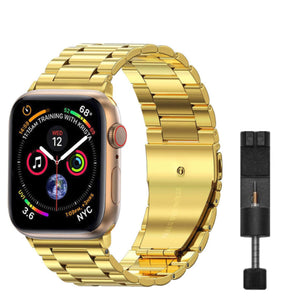 Apple Watch stalen schakel band - army green