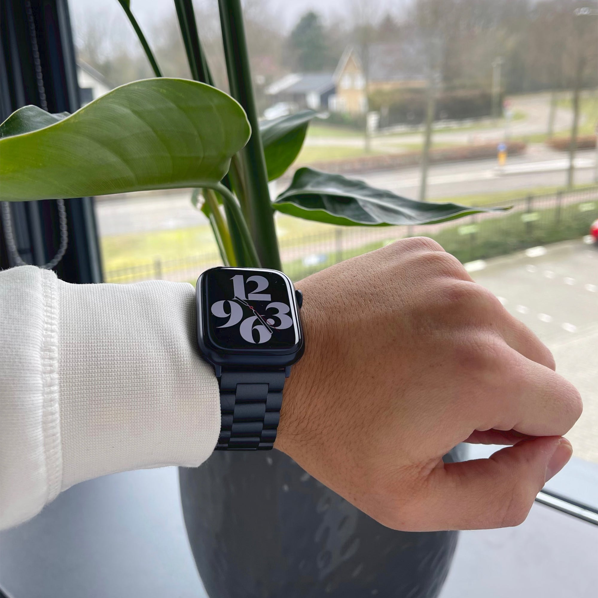 Apple Watch stalen schakel band - navy blue