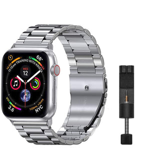 Apple Watch stalen schakel band - army green
