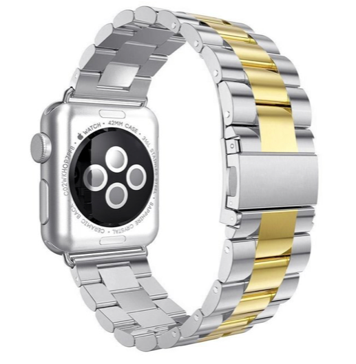 Apple Watch Stahlgliederarmband – Silbergold