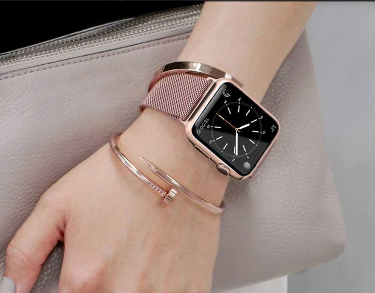 Apple Watch milanese band - roze