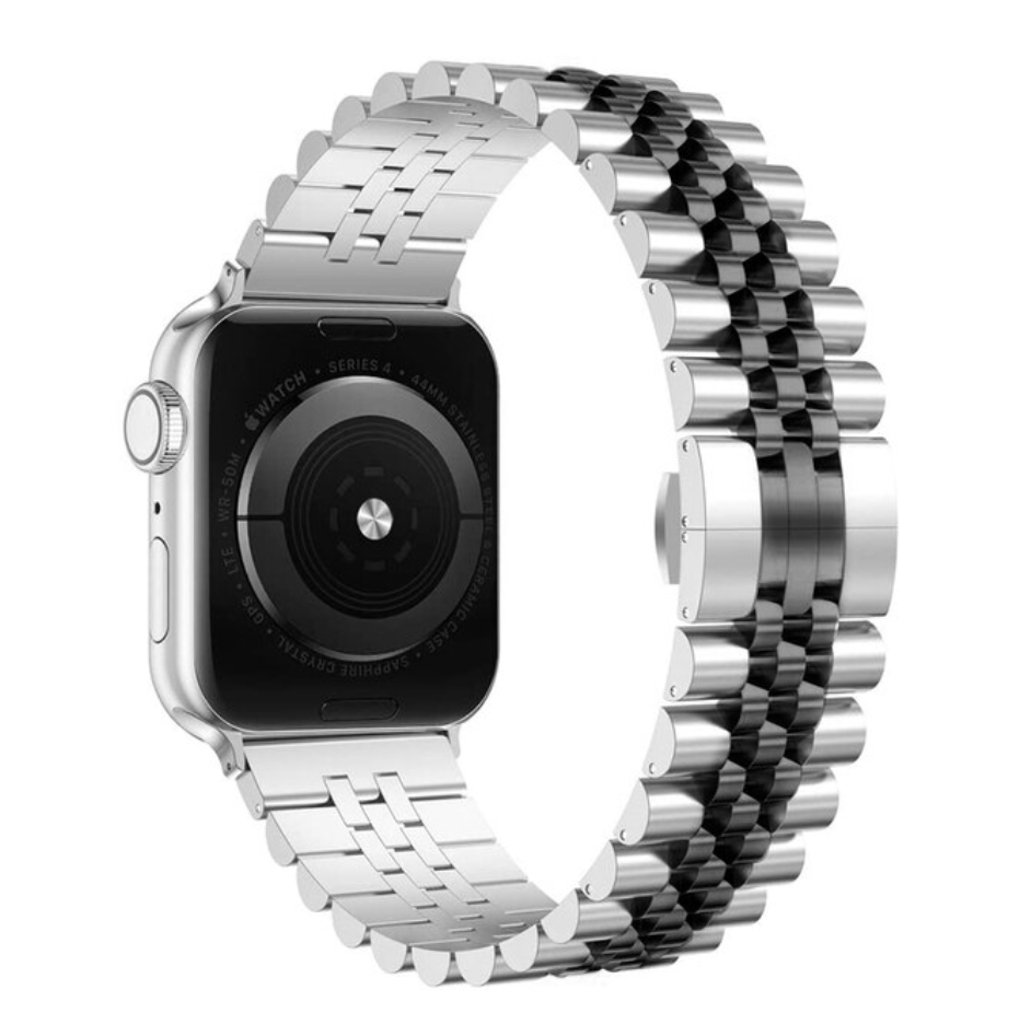 Apple Watch Stahl-Jubiläumsarmband – Silber Schwarz