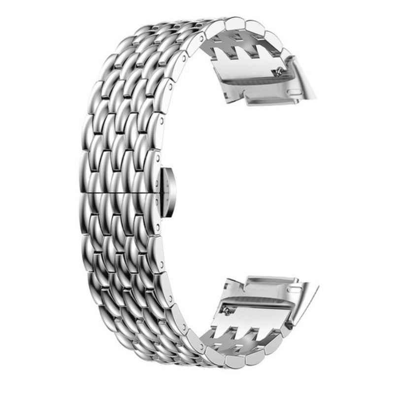 Fitbit charge 5/6 draken bandje - zilver