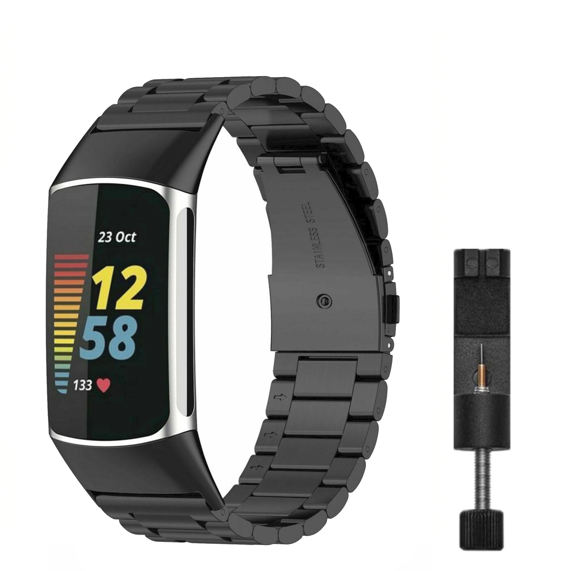 Fitbit charge 5/6 schakelbandje - zwart