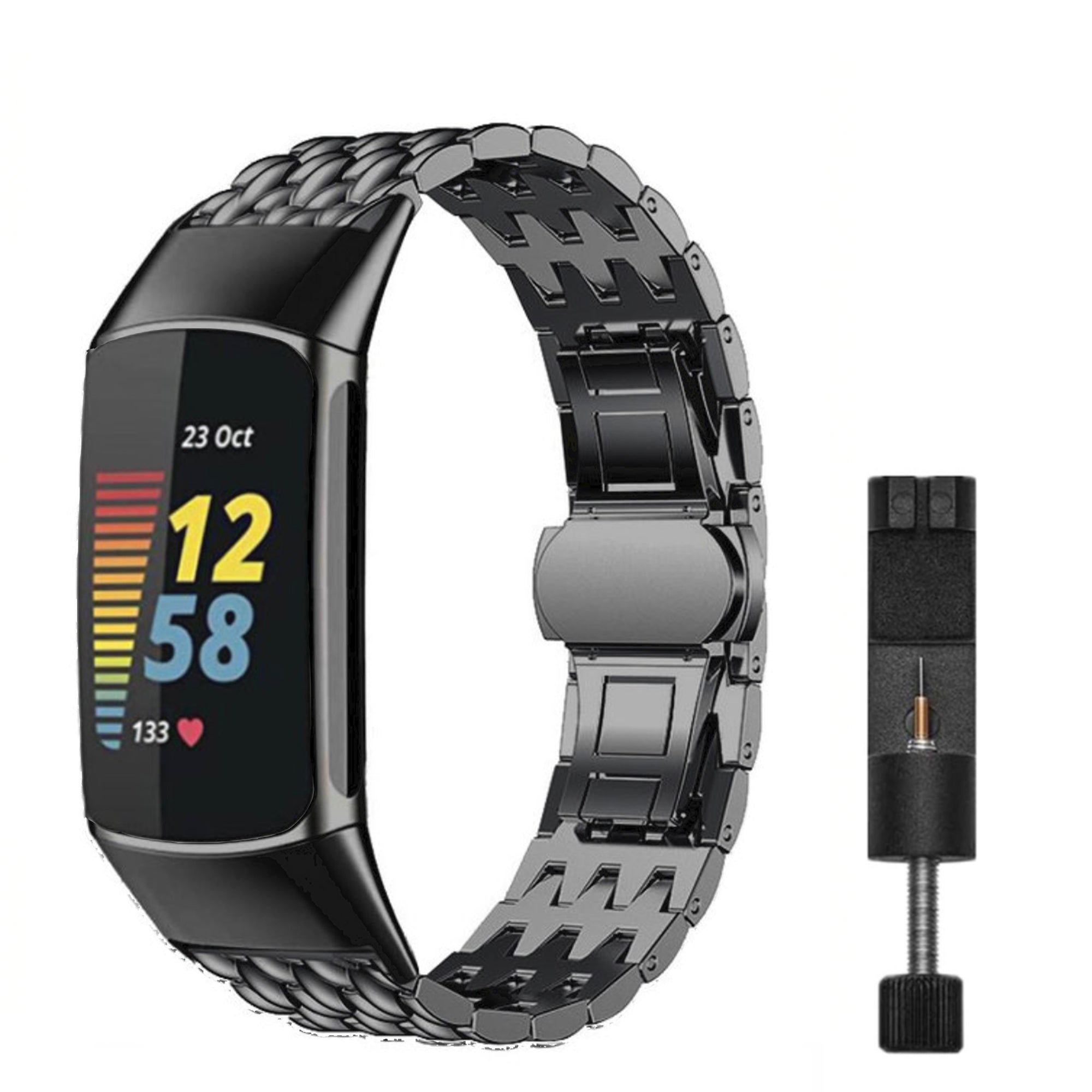 Fitbit Charge 5/6 Drachenarmband – Schwarz