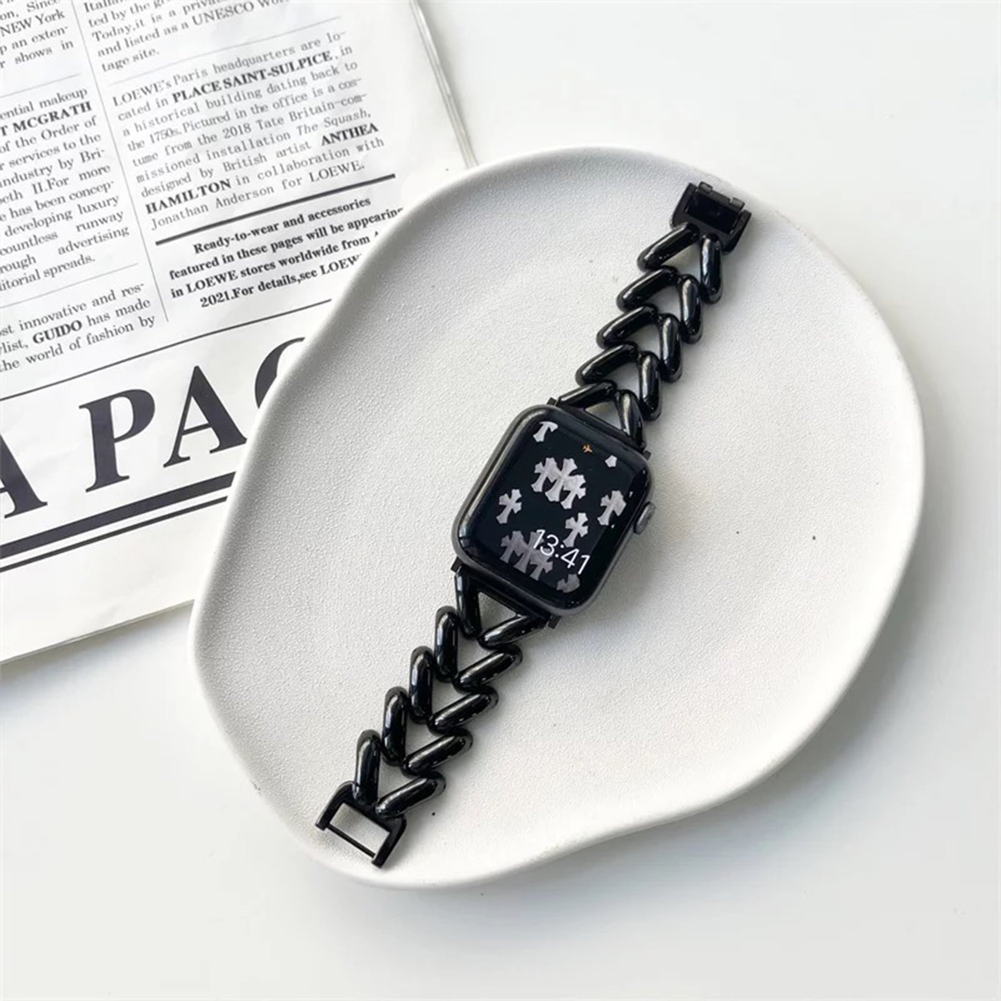 Apple Watch V bandje - zwart