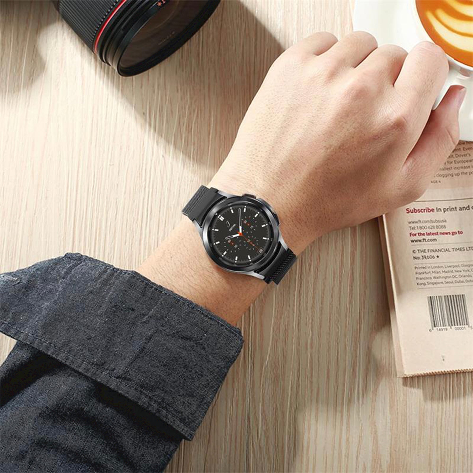 Samsung Galaxy Watch milanese band voor watch 4/5/5pro - zwart