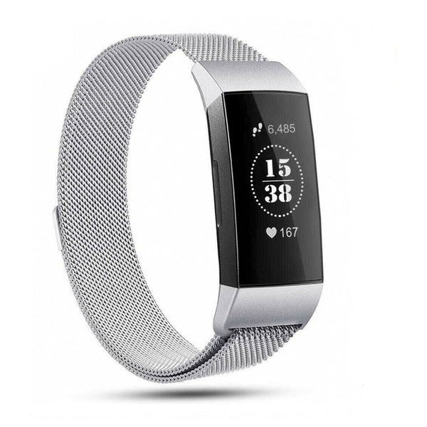 Fitbit charge 3/4 milanese band - zilver