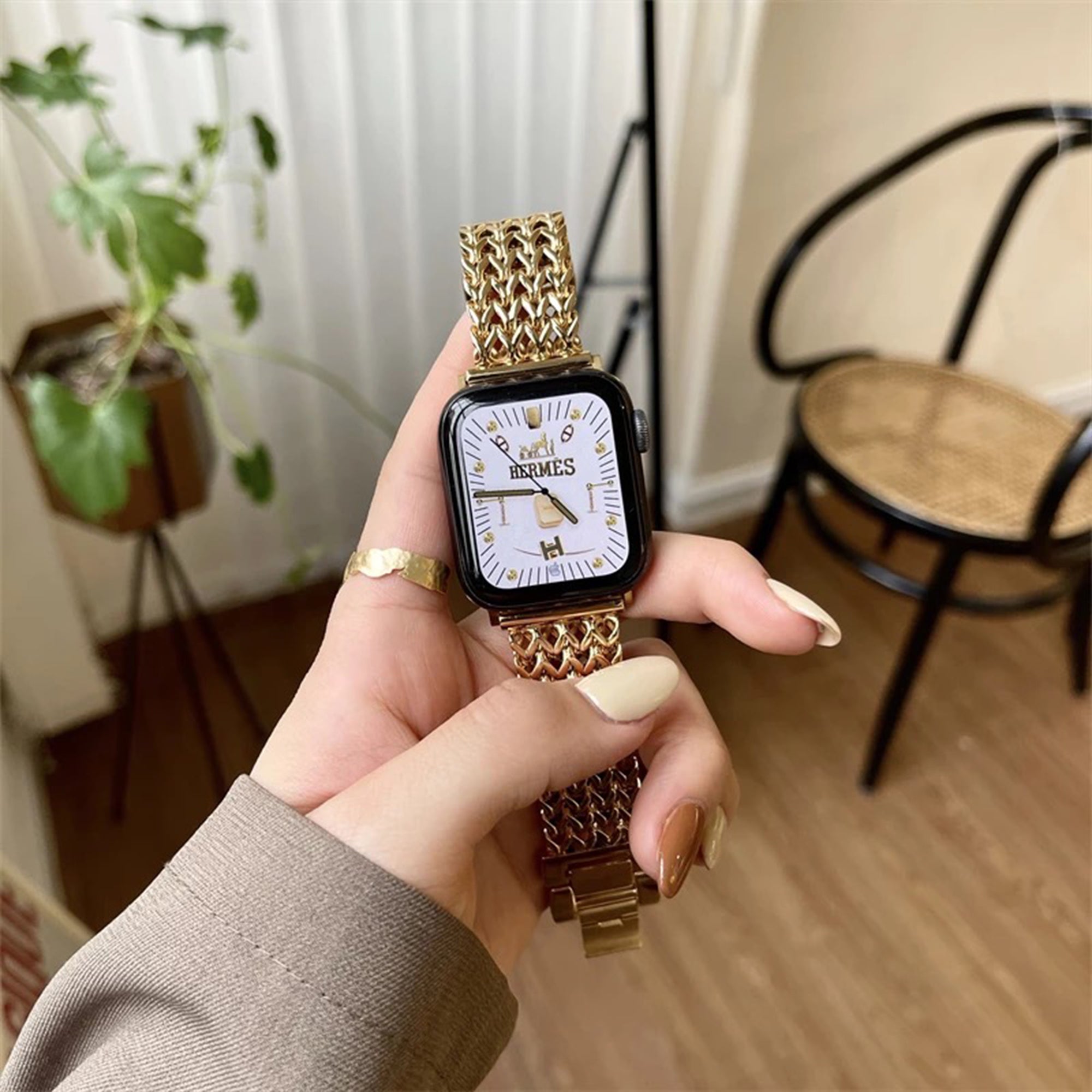 Apple Watch visgraat bandje - goud